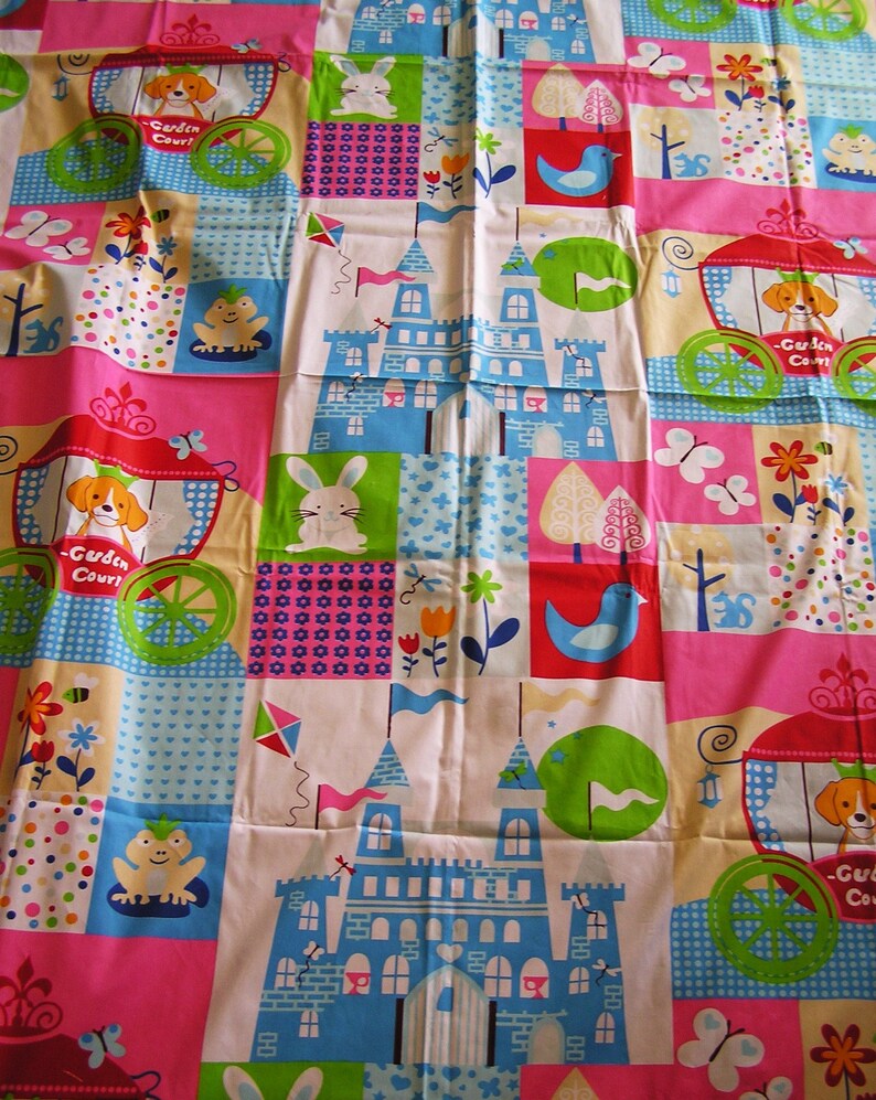 Children's fabric colorful with animals image 2