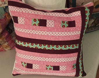 Hochwertiger Unikat Patchworkkissenbezug aus Designer Qualitätsstoffen, farblich liebevoll abgestimmt, fein abgesteppt!