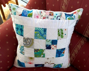High-quality unique patchwork cushion cover made of designer quality fabrics, lovingly color coordinated, finely stitched!