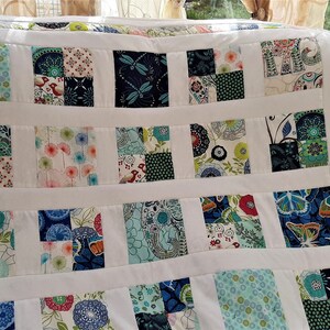 High quality unique patchwork quilt / quilt made of designer quality fabrics, lovingly color coordinated, finely stitched image 5