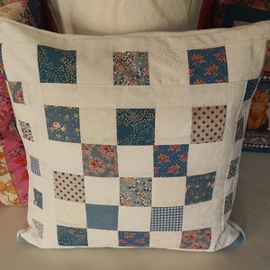 High-quality unique patchwork cushion cover made of designer quality fabrics, lovingly color coordinated, finely stitched!