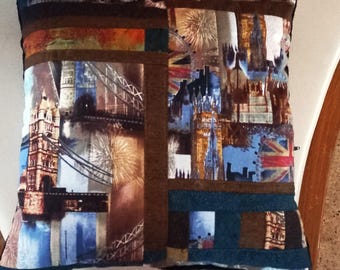 Federa per cuscino patchwork unica e di alta qualità, realizzata con tessuti di qualità firmata, accuratamente abbinati nei colori e finemente trapuntati!