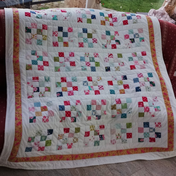 Übergröße! Hochwertige Unikatquilt aus Designer Qualitätsstoffen, farblich liebevoll abgestimmt, fein abgesteppt!