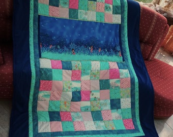 Übergröße! Hochwertige Unikat Patchworkdecke / Quilt aus Designer Qualitätsstoffen, farblich liebevoll abgestimmt, fein abgesteppt.