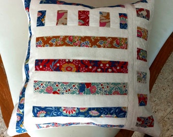 New! Tilda Jubilee! High-quality, unique patchwork cushion cover made from designer quality fabrics, lovingly colour-coordinated and finely quilted!