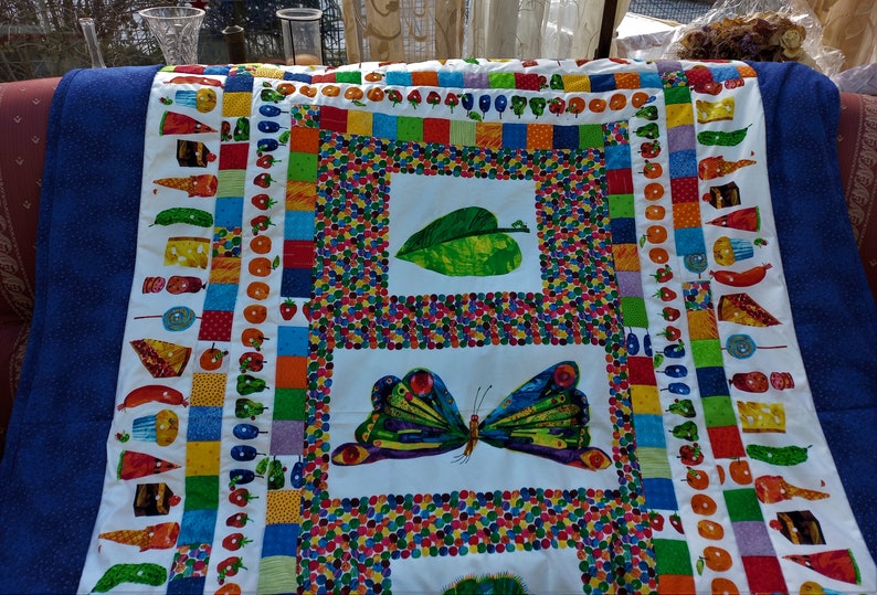 High quality unique patchwork quilt made of designer quality fabrics, lovingly color coordinated, finely stitched image 2