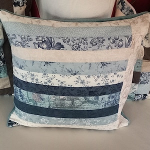 Already sold High-quality, unique patchwork cushion cover made from designer quality fabrics, lovingly colour-coordinated and finely quilted image 1