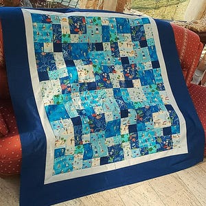 In process!!Summer!High quality unique  quilt / quilt made of designer quality fabrics, lovingly color coordinated, finely stitched