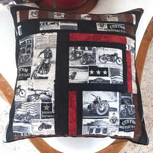 High-quality patchwork cushion cover made of ties and designer quality fabrics, lovingly color-coordinated, finely quilted image 1