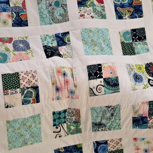 High quality unique patchwork quilt / quilt made of designer quality fabrics, lovingly color coordinated, finely stitched image 6
