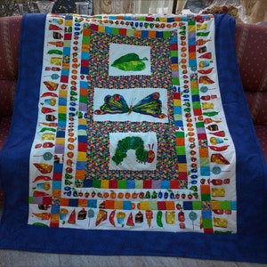 High quality unique patchwork quilt made of designer quality fabrics, lovingly color coordinated, finely stitched image 1