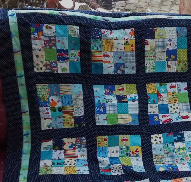 Neu In Bearbeitung Kuschelige Unikat Patchworkdecke / Quilt aus Designer Qualitätsstoffen, farblich liebevoll abgestimmt, fein abgesteppt Bild 7