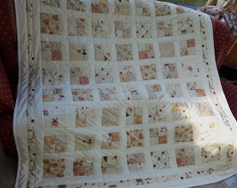 Übergröße! Hochwertige Unikat Quilt aus Designer Qualitätsstoffen, farblich liebevoll abgestimmt, fein abgesteppt!