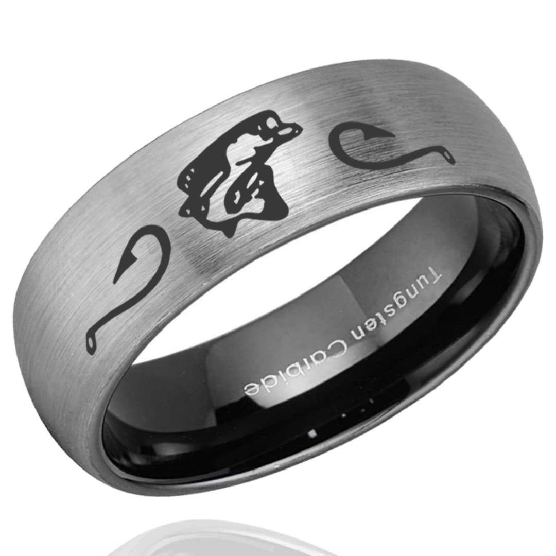 Fishing Hook Ring 8mm Classic Dome Tungsten Fishing Etsy