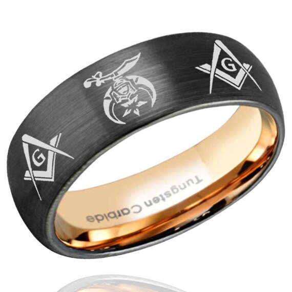 Black tungsten masonic rings deals