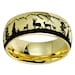 10mm Tungsten Deer Family Hunting Scene Ring, Beveled Black Tungsten ...