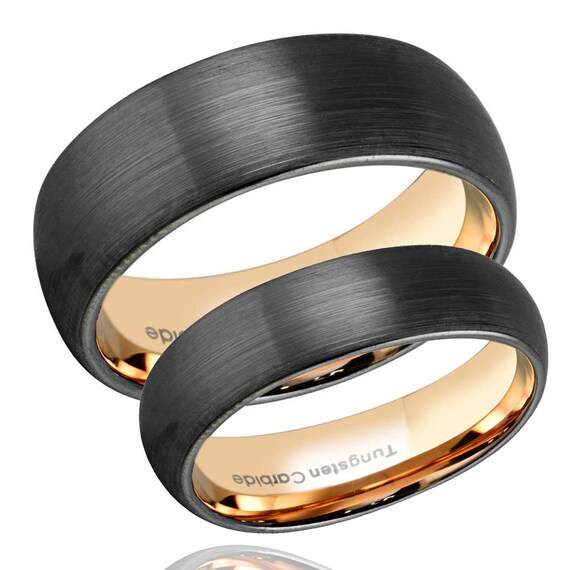 Promise Rings for Couple Mirror Dome Legend of Zelda His Hers Tungsten Wedding Rings Tungsten Wedding Band Set Tungsten Engagement Set