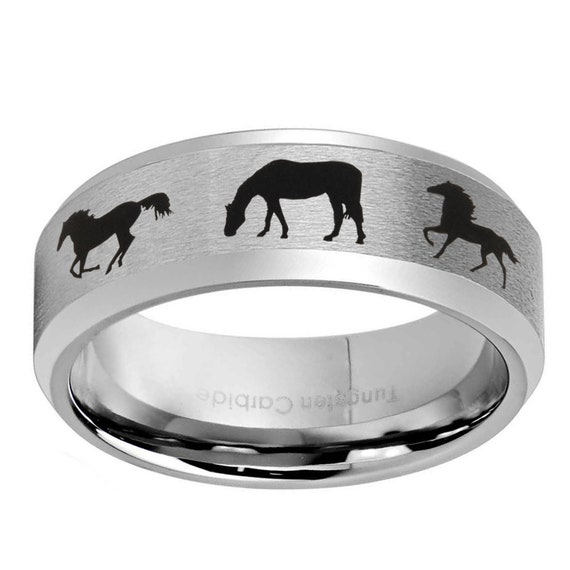 Silver Tungsten Carbide Peacock Ring Animal Inspired Wedding Band Anniversary Ring for Men and Women 8mm Size 10.5