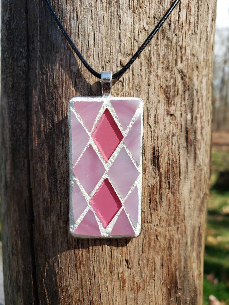 Geometric Mosaic Necklace Micro Mosaic Jewelry Mosaic Glass Etsy