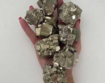 Set of Eight Pyrite Crystals / 2 lbs / Peru #25