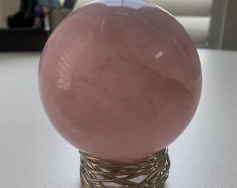 Rose Quartz Sphere on Vintage Stand/ Madagascar /1lb #4