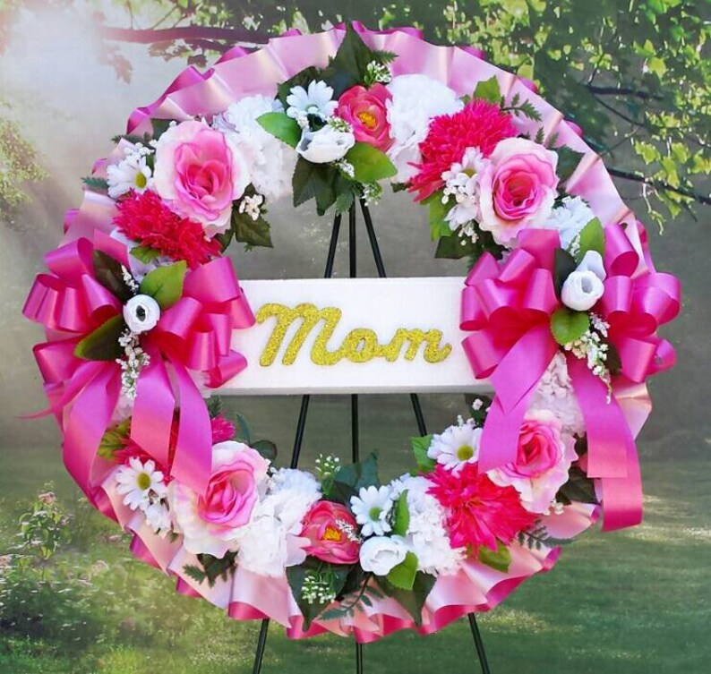 Artificial Silk Carnation Funeral Cemetery Memorial Wreath Grave Flower
