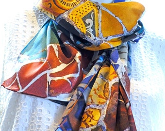 Silk Twill Scarf:“Parc Güell”