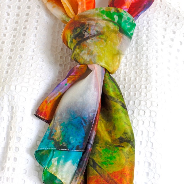 NEW! Silk Tabbi Scarf "Puffing Billy"