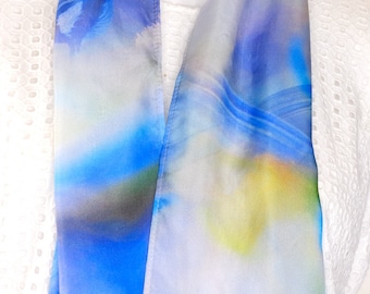 Silk Habotai Scarf:"Fairywren". Photography Art of Australian Native Birds.