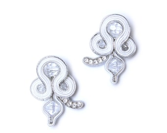 Bridal soutache jewelry earrings, soutache jewelry, soutache earrings, Soutache Jewelry, Statement, bridal jewelry