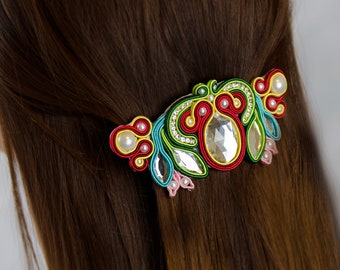 colorful soutache hairjewelry, soutache jewelry,soutache, soutache hair jewelry, beaded jewelry, jewellery, gift for women