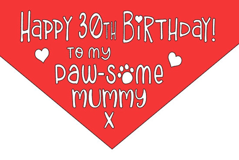 Happy Birthday Mum Dog Bandana | Handmade Tie On Style | Awesome Mum Dog Birthday Age Neckerchief | Human Dog Mummy Birthday image 5