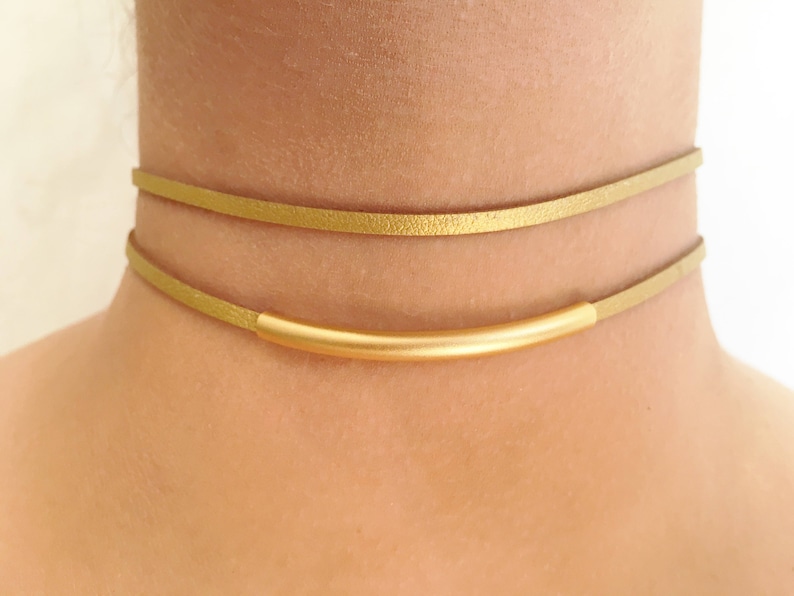 Suede Choker Necklace Thin Suede Choker Gold Suede Choker Boho Suede Choker Double Suede Choker Choker Necklace