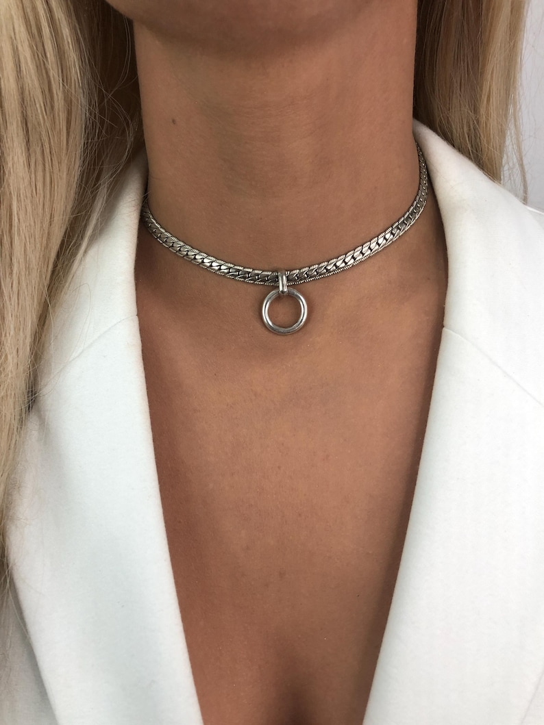 Gold Day Collar with O ring Pendant