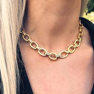 Chain link necklace, Chunky Gold necklace, Chunky necklace, Chunky Chain Necklace, Thick Necklace, Gift for women