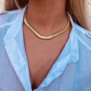 Herringbone Gold necklace, Gold Necklace, herringbone chain choker necklace, Gift for him & her