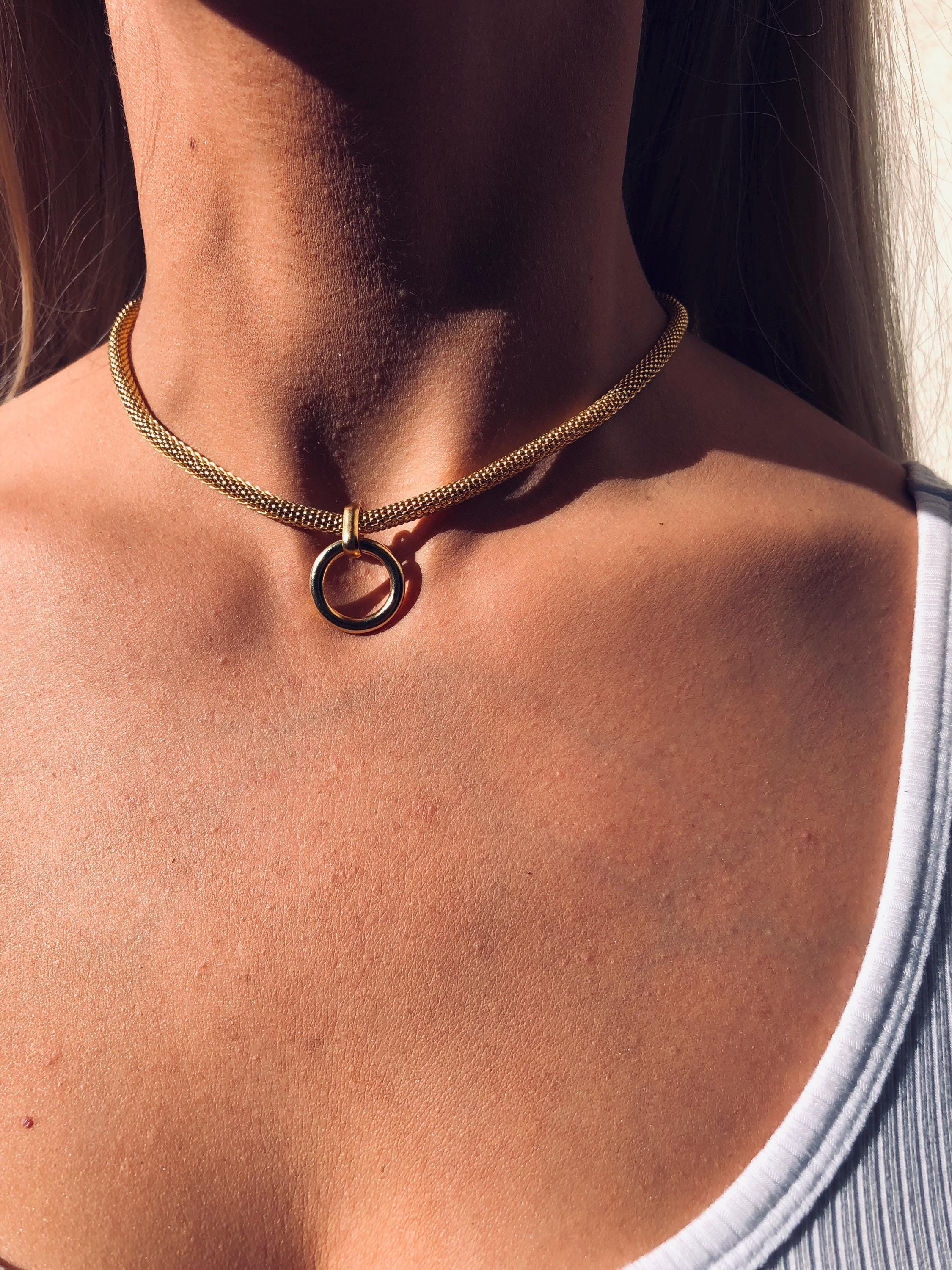 Gold Day Collar, Gold collar necklace