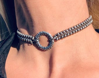 Rock Style Chain Choker – Silver Plated Link Necklace