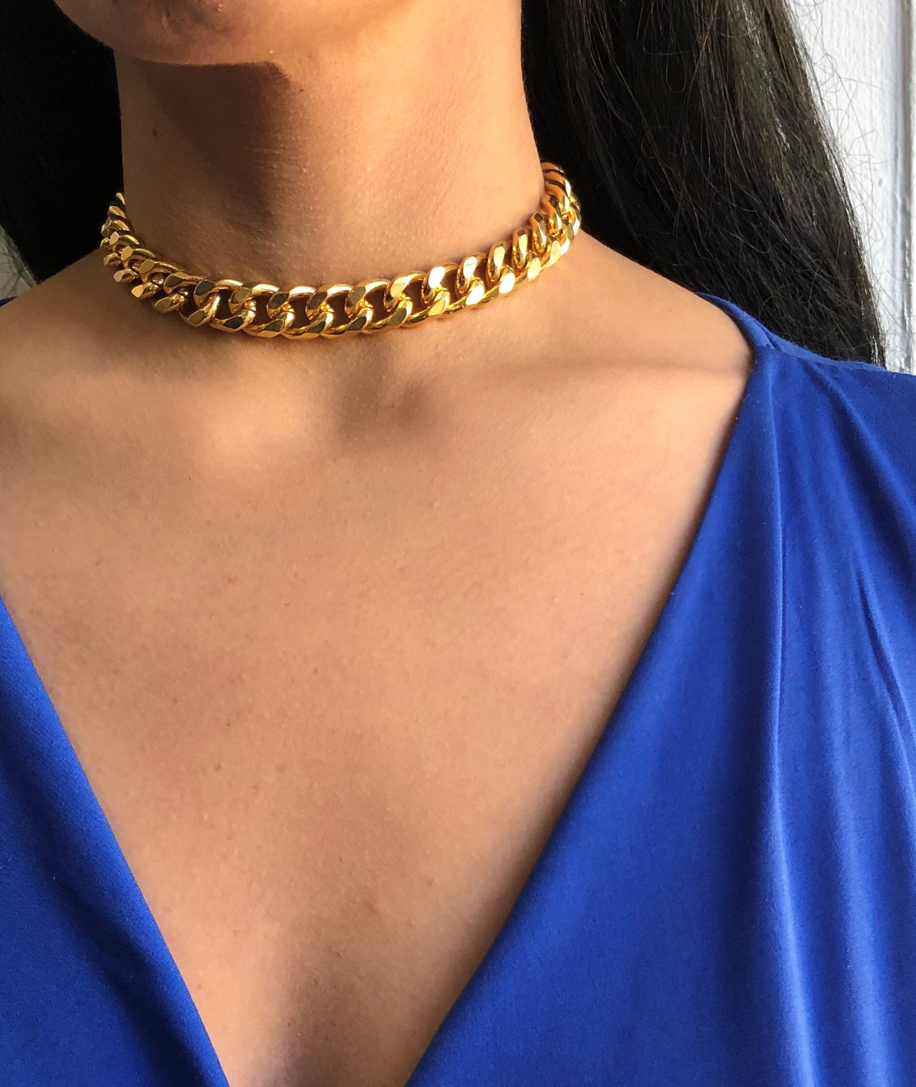 Gold Chain Choker Choker Necklace Gold Choker Chain Link Etsy