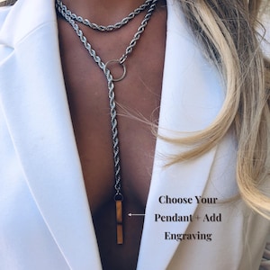 Roestvrijstalen slipkettingchoker: Boho Lariat Y-ketting