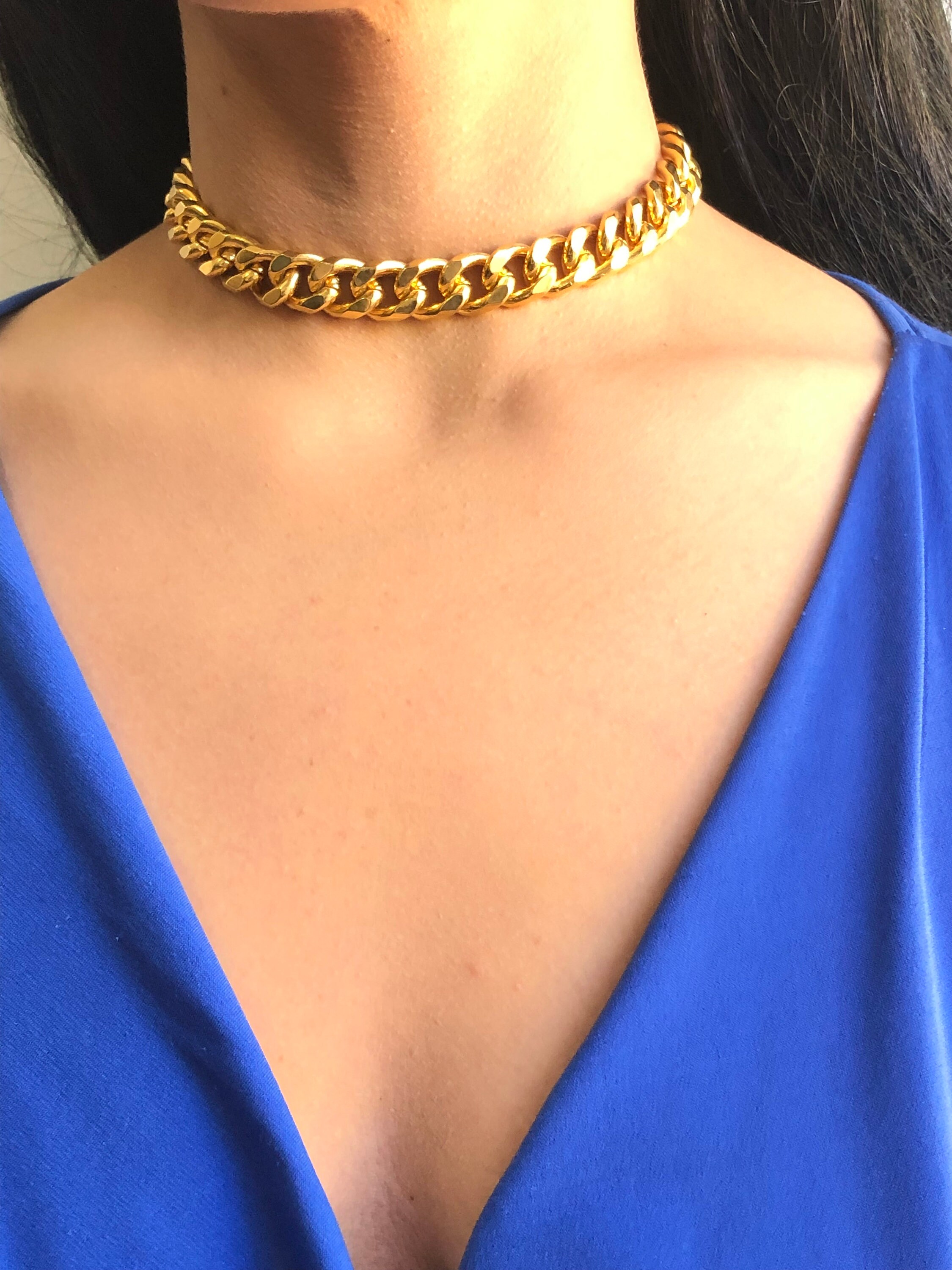 Gold Chain Choker Choker Necklace Gold Choker Chain Link Etsy