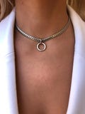 Silver Day Collar Necklace: O-Ring Pendant, Adjustable Length product logo