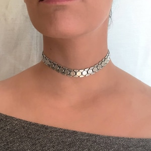 Silver Chain Choker, Silver Choker Necklace, Links Chain Choker, Thin Choker Necklace, Flat Chain Choker, Silver Choker, Chain link choker image 2