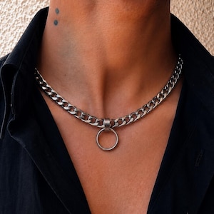 Hex Lock Day Collar for Men – Engravable Stainless Steel Choker