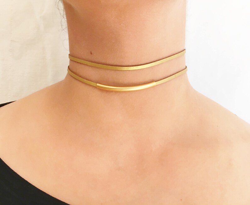 Suede Choker Necklace Thin Suede Choker Gold Suede Choker Boho Suede Choker Double Suede Choker Choker Necklace