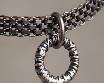 Kreis Anhänger Choker: Gold Ring Charm, Elegantes Halsband