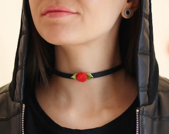 Leather Choker Necklace, Black Choker, Dainty Choker Necklace, Chic Choker, Thin Black Choker