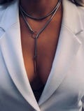 Stainless Steel Slip Chain Choker: Boho Lariat Y Necklace product logo