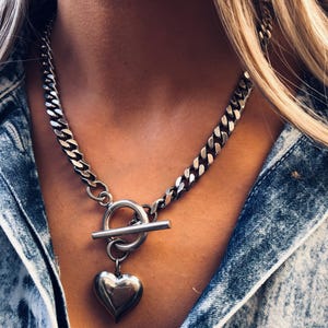 Silver Toggle necklace, T-bar necklace, Gift for her