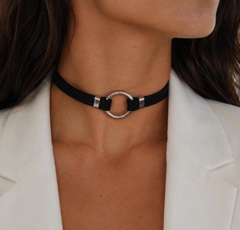 Anniversary Gift for Her – Handmade Leather O Ring Choker - Etsy